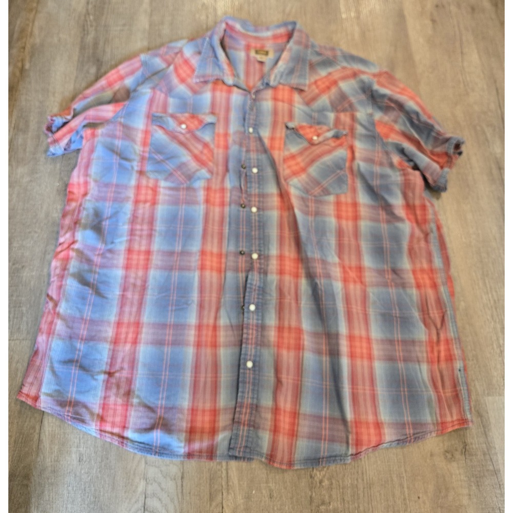 The Foundry Supply Co RED‎ Navy Plaid Men's 3XLT Shirt